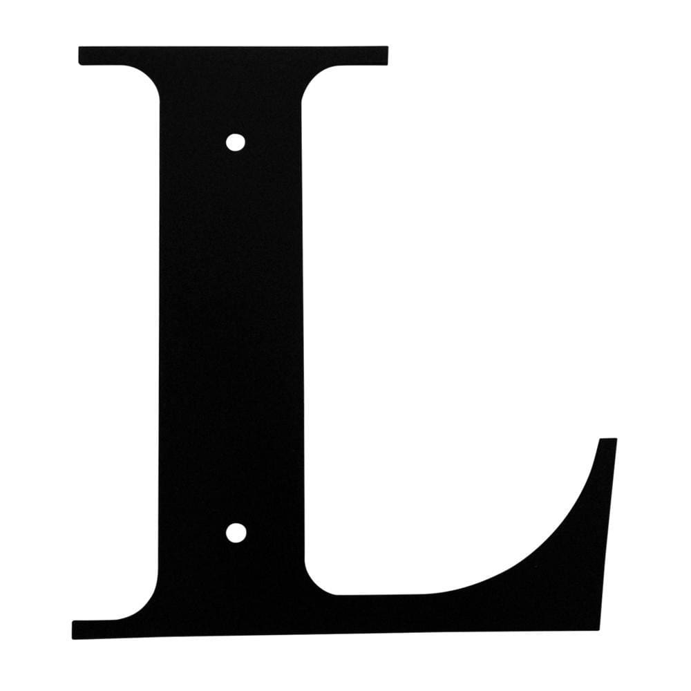 Wrought iron metal house letter L in black