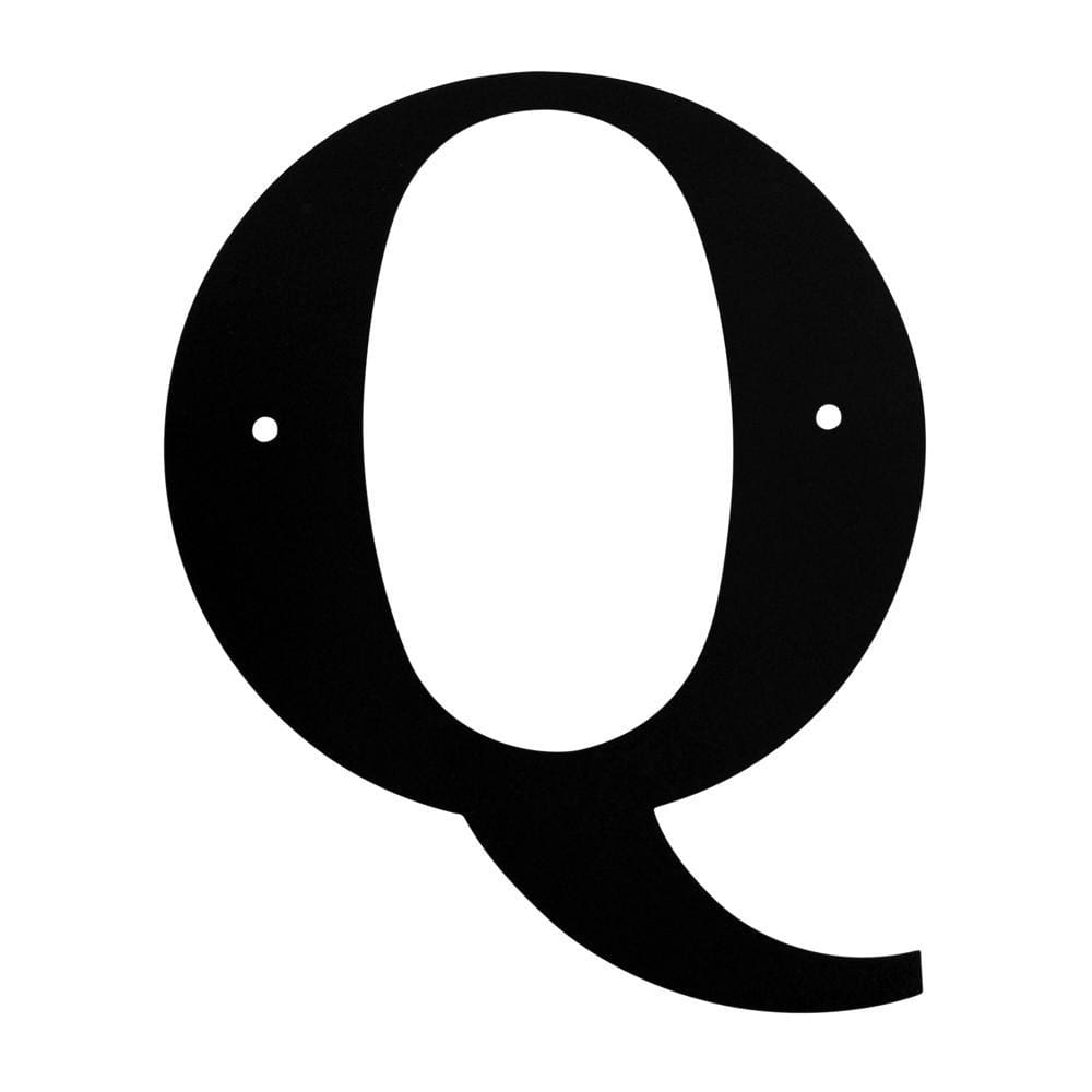 Wrought iron metal house letter Q in black finish
