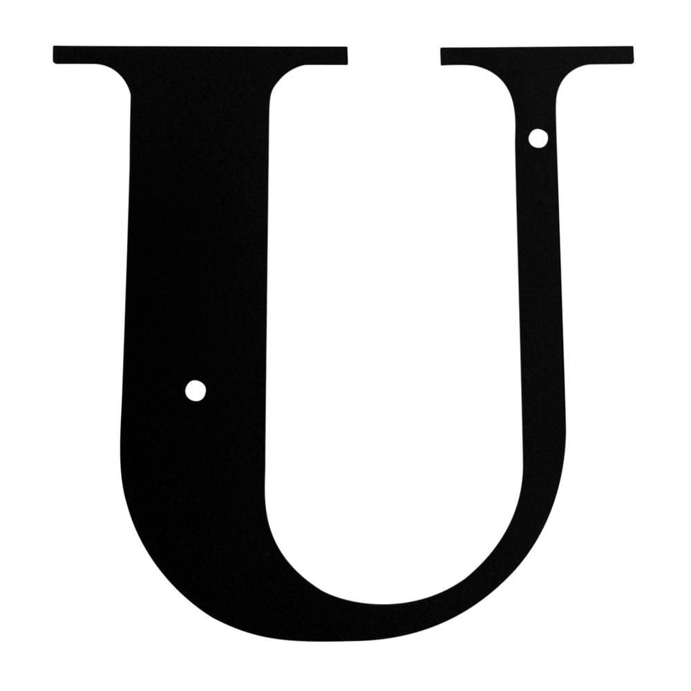 Wrought iron metal house letter U, rust-resistant finish