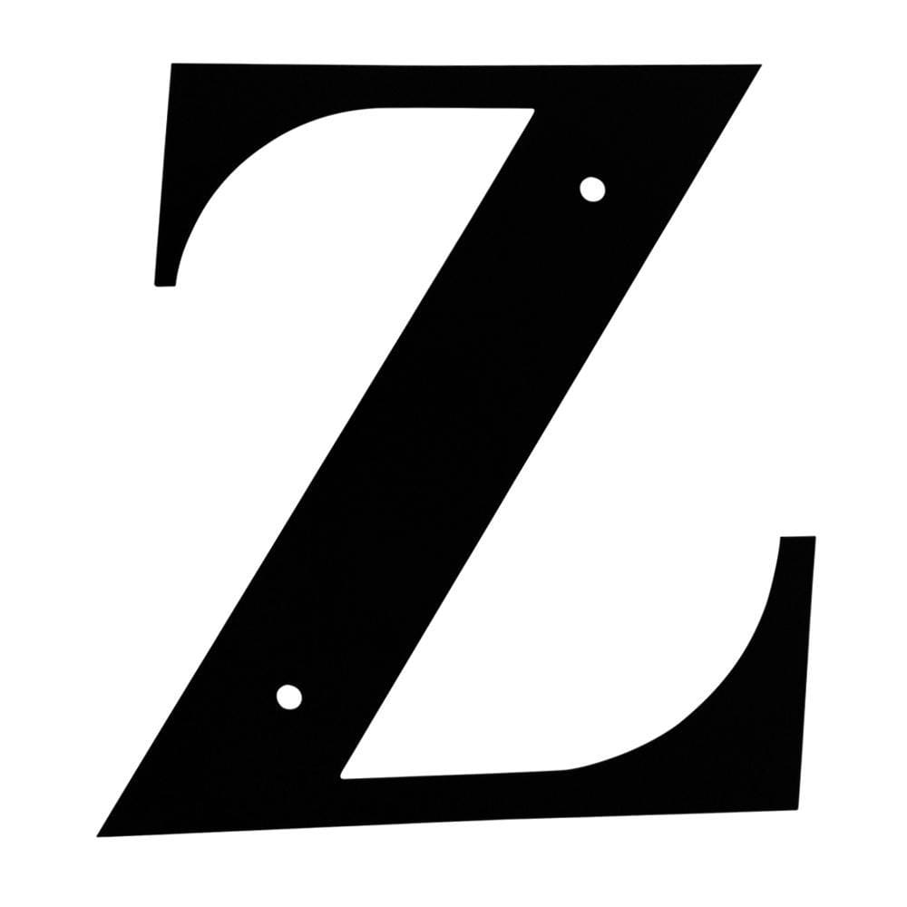 Wrought iron metal house letter Z in black