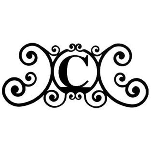 Wrought Iron House Plaque Let C 24 Inches door plaque house letter house signs letter c metal