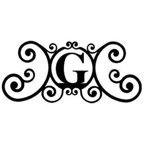 Wrought Iron House Plaque Let G 24 Inches door plaque house letter house signs letter g metal