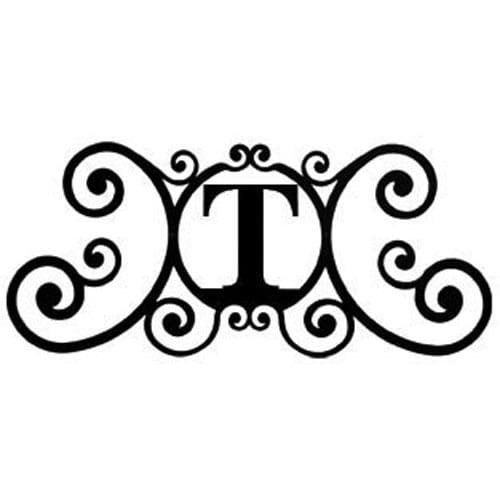 Wrought Iron House Plaque Let T 24 Inches door plaque house letter house signs letter t metal
