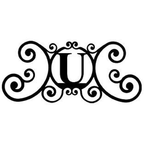 Wrought Iron House Plaque Let U 24 Inches door plaque house letter house signs letter u metal