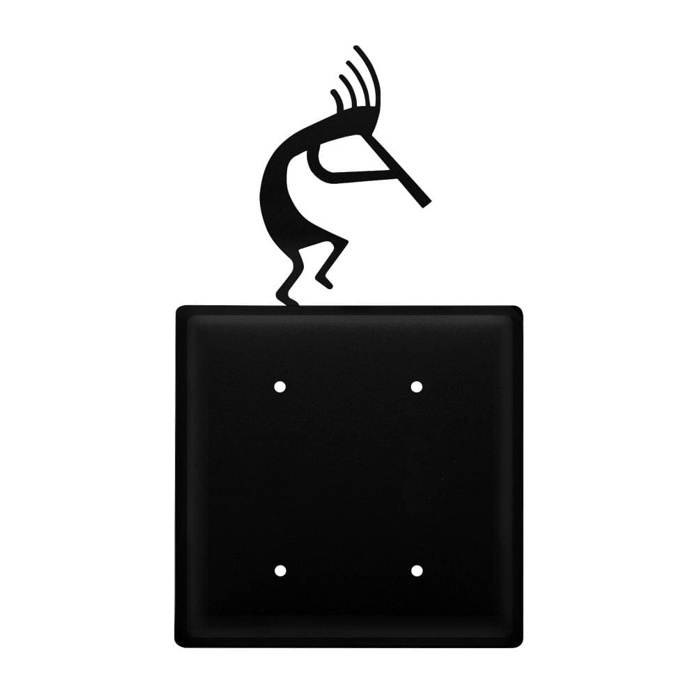 Wrought Iron Kokopelli Double Blank Cover
