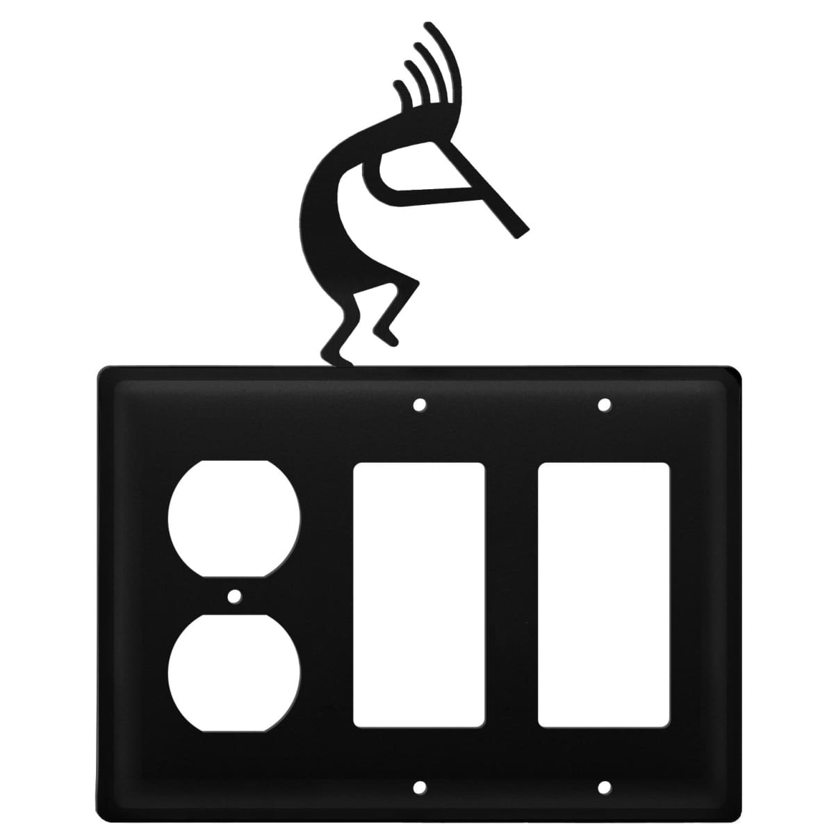 Wrought Iron Kokopelli Outlet Cover with Double GFCI