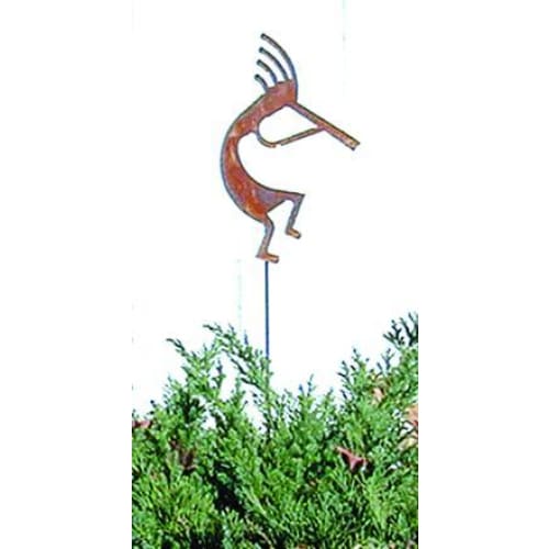 Wrought Iron Kokopelli Rusted Garden Stake 35 Inches garden art garden decor garden ornaments garden