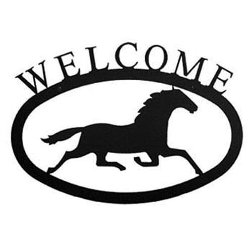 Wrought Iron Large Running Horse Welcome Home Sign Large door signs outdoor signs welcome home sign