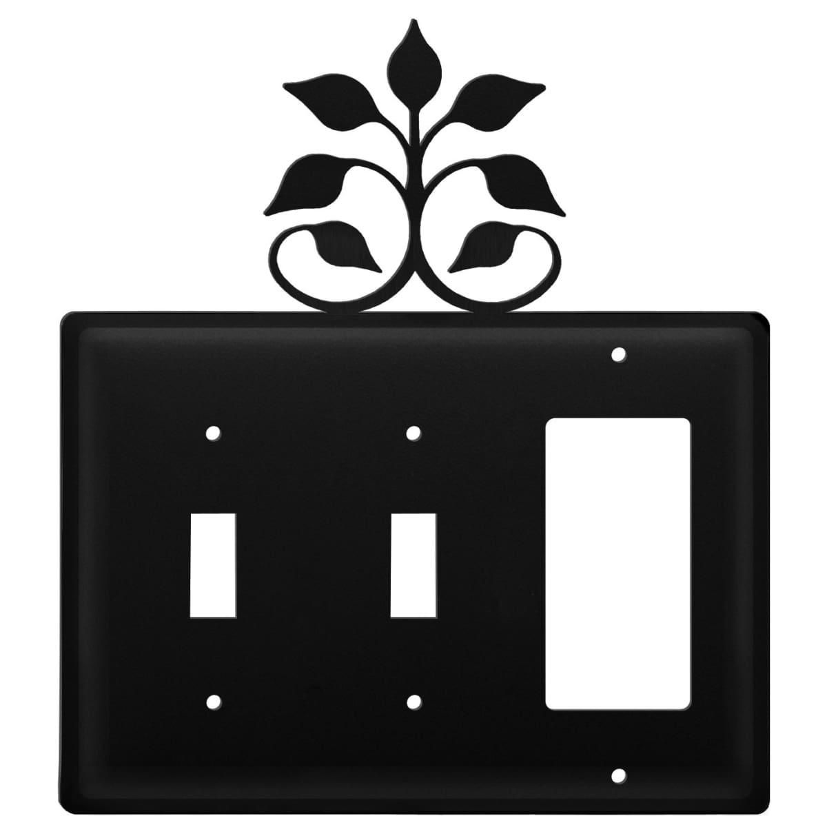 Wrought iron leaf fan double switch and GFCI cover