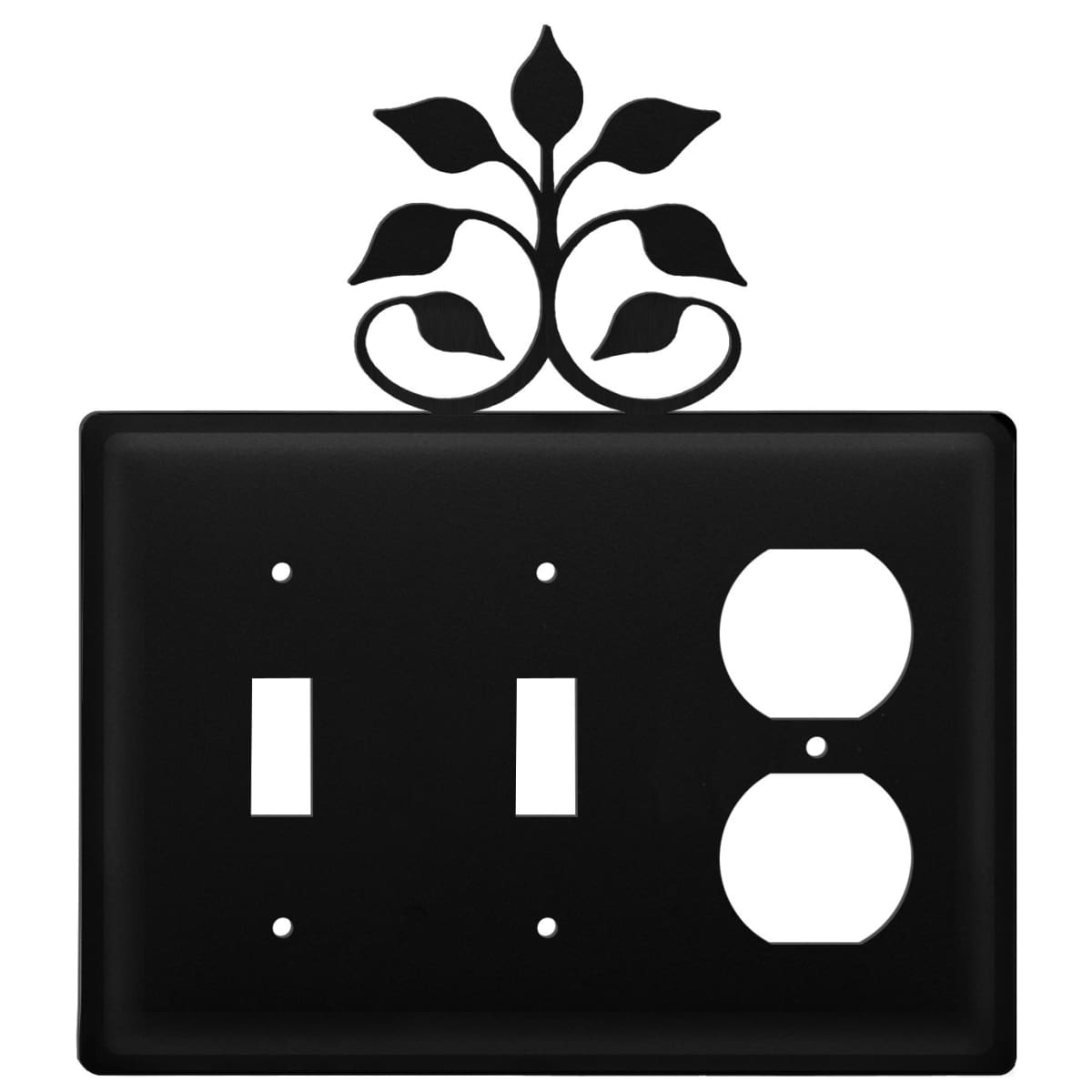 Wrought iron leaf fan double switch and outlet cover