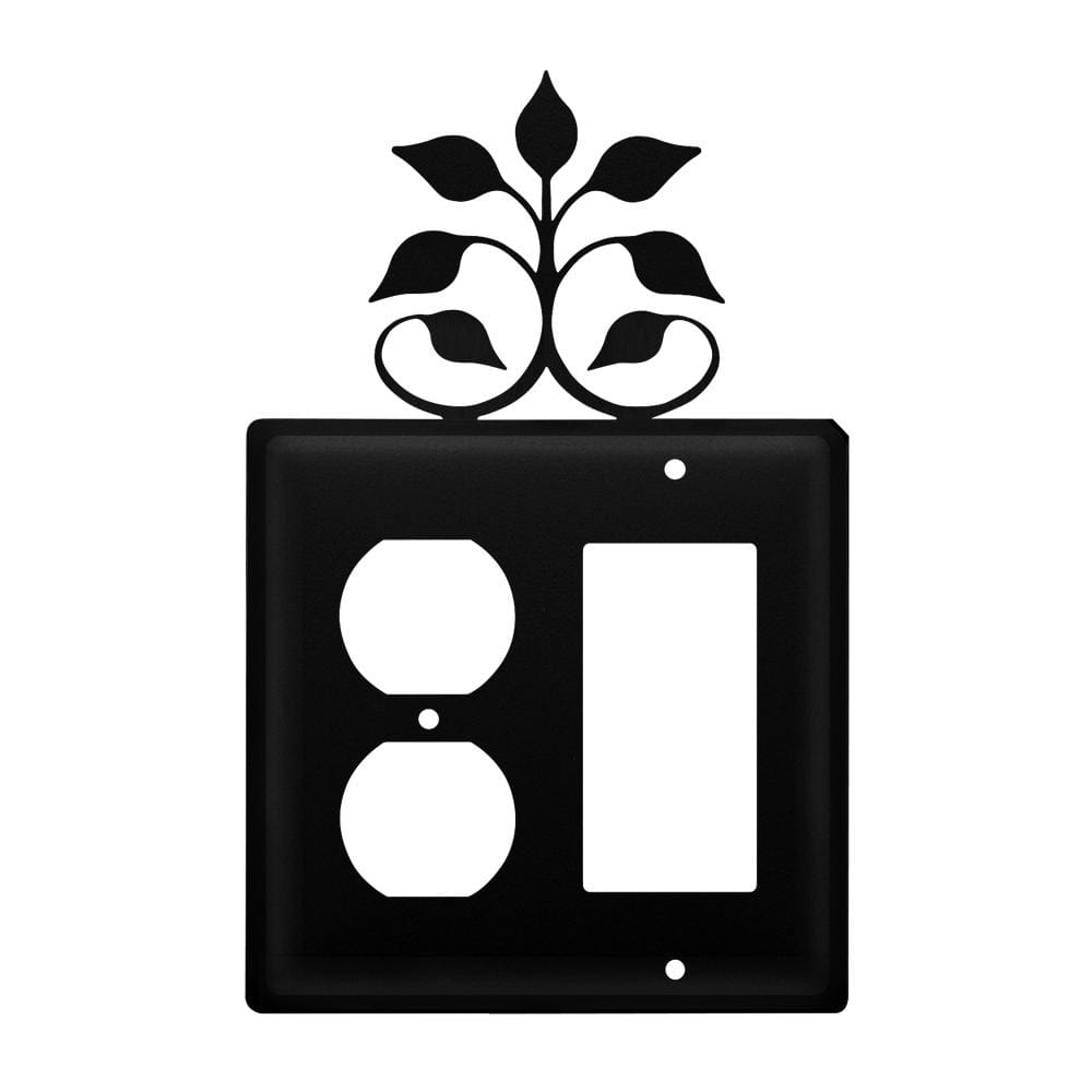 Wrought iron metal leaf fan outlet cover and GFCI