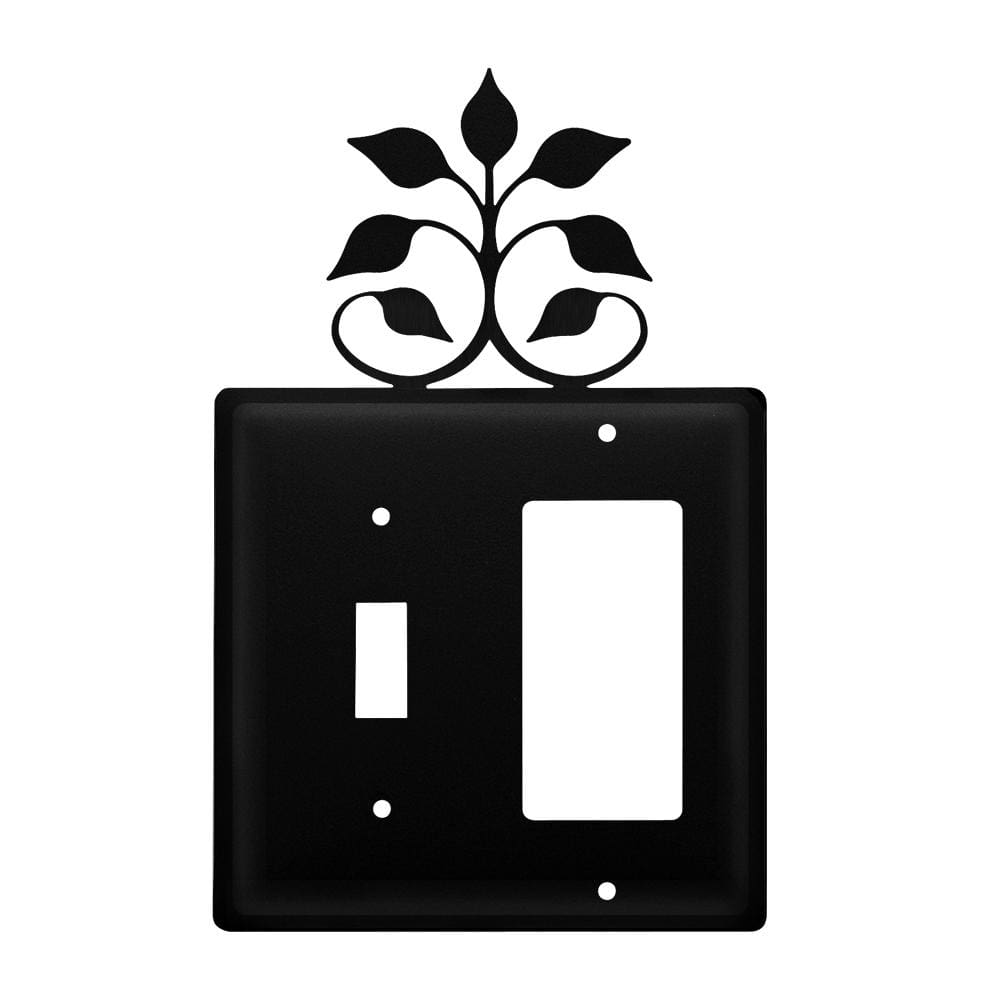 Wrought iron outlet cover with leaf fan design for switch and GFCI