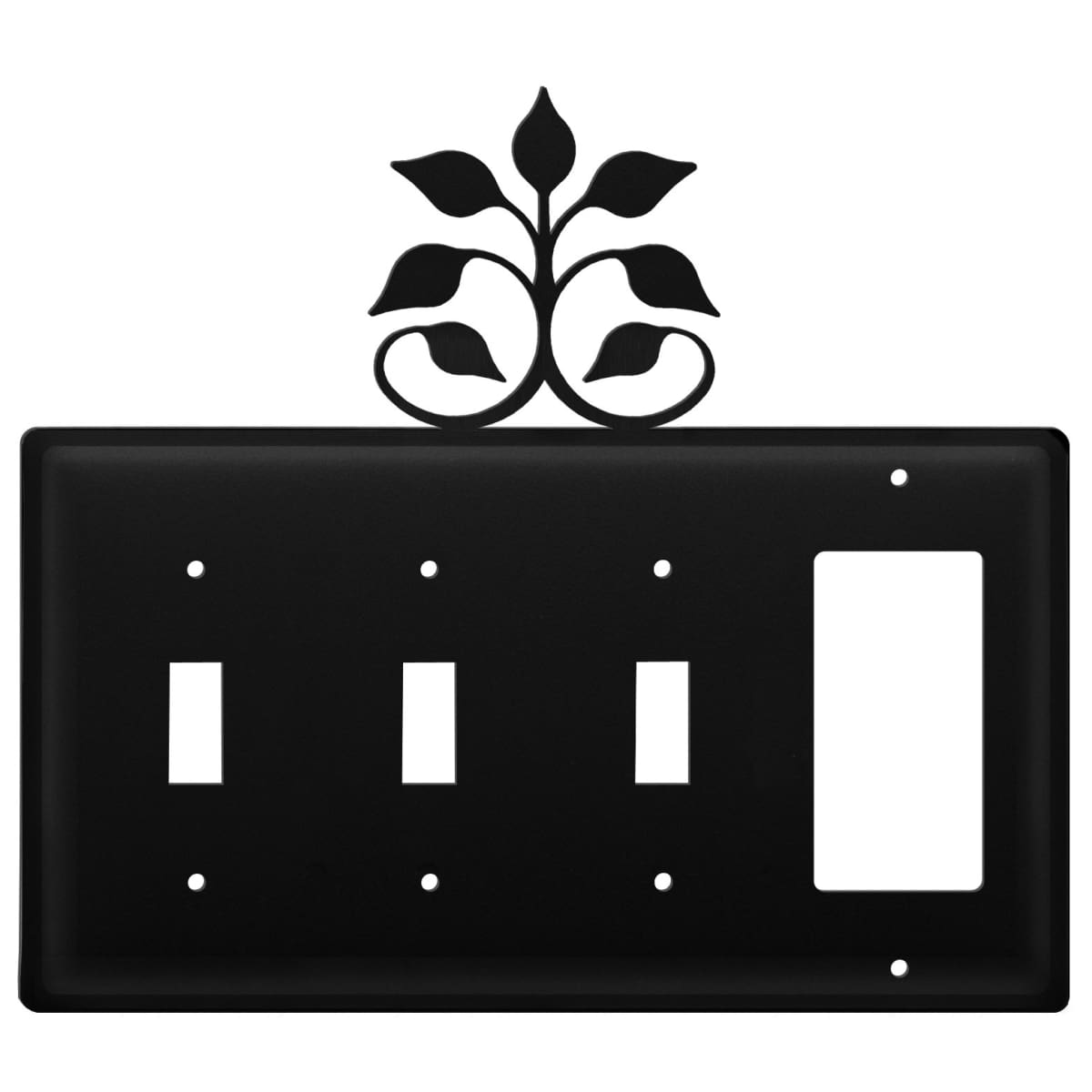 Wrought iron leaf fan triple switch and GFCI outlet cover