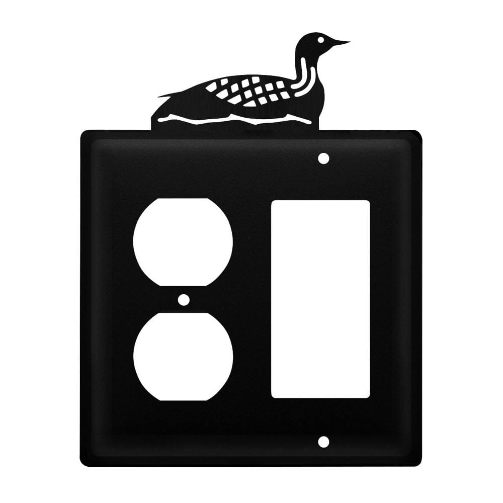 Wrought iron loon outlet cover with GFCI design