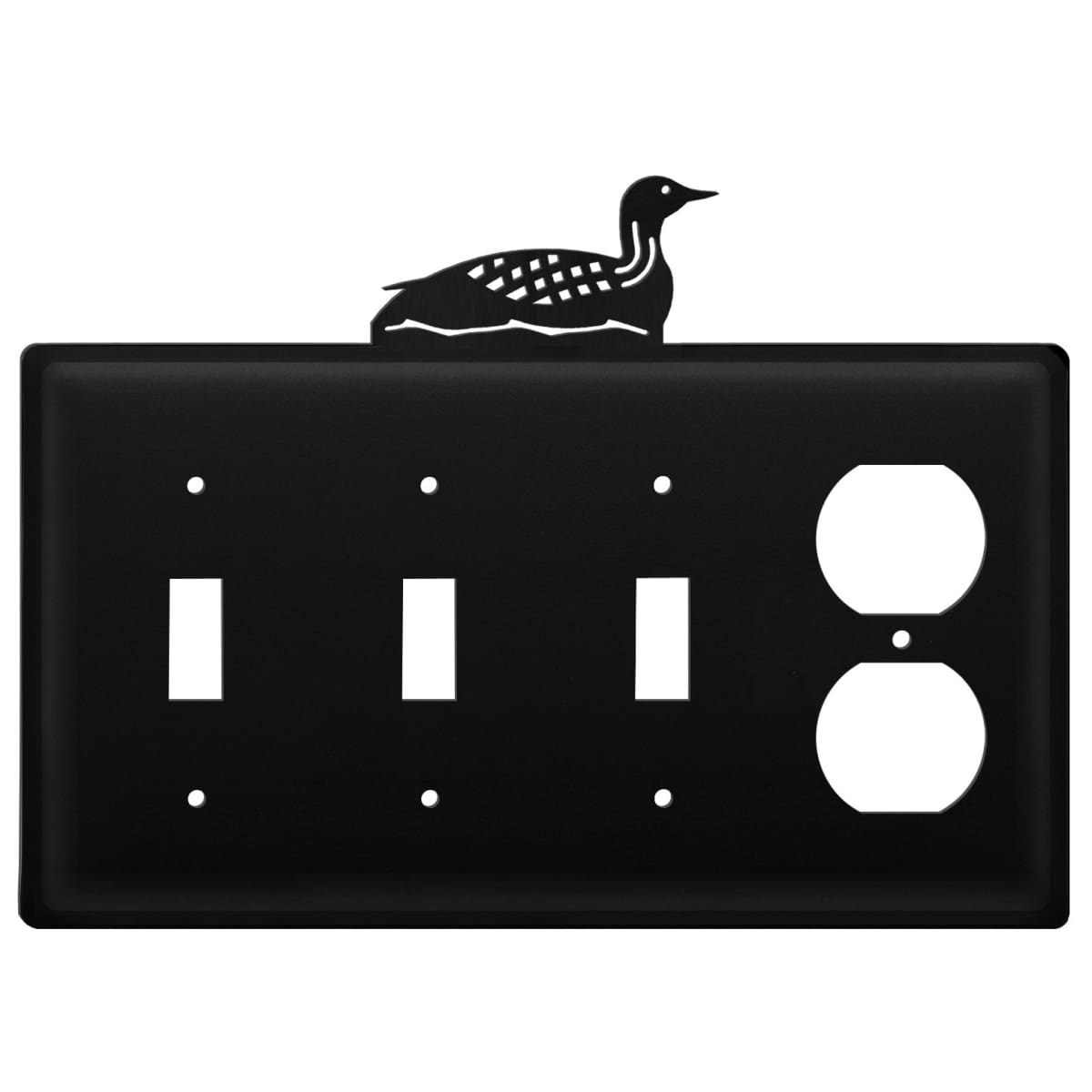 Wrought Iron Loon Triple Switch & Outlet Cover
