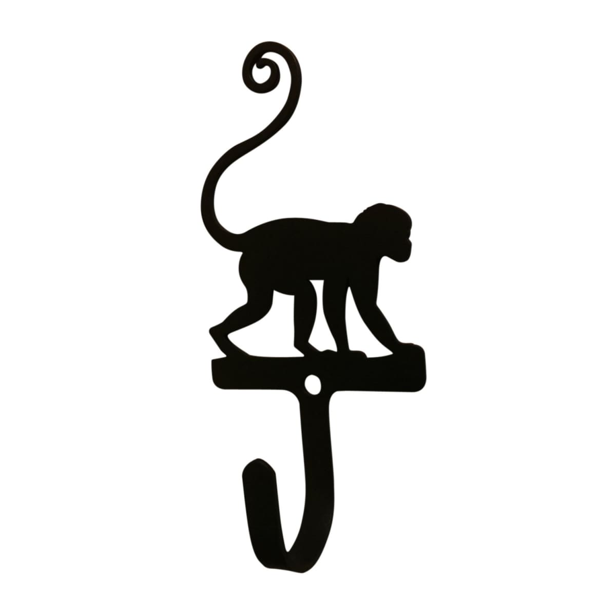 Wrought iron monkey wall hook, decorative and small.