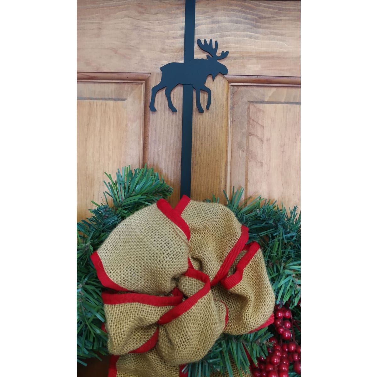 Wrought Iron Moose Door Wreath Hanger Christmas decorations christmas wreath stand door wreaths