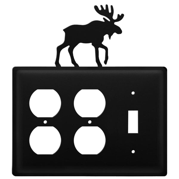 Wrought Iron Moose Double Outlet Switch Cover light switch covers lightswitch covers outlet cover