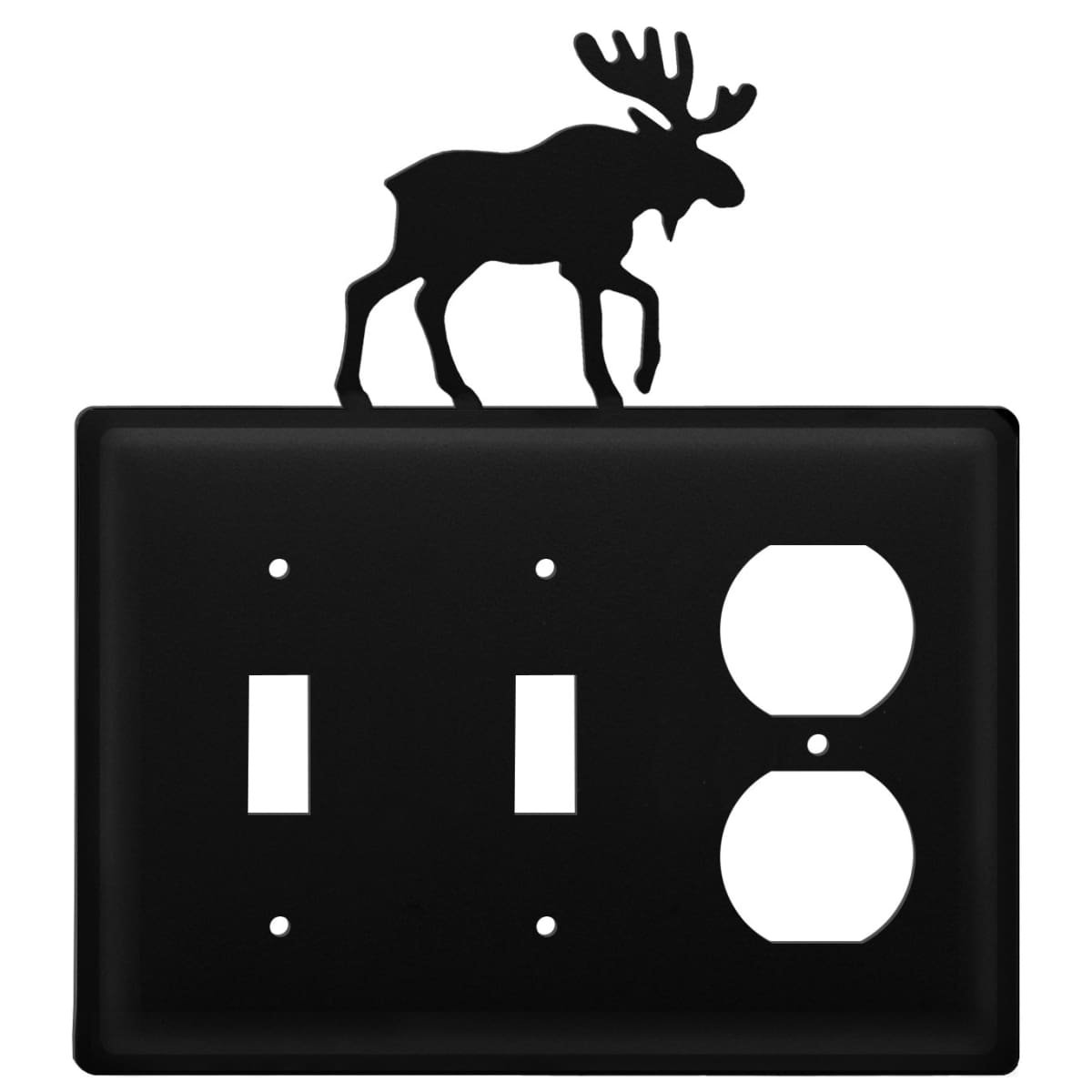 Wrought iron moose double switch and outlet cover