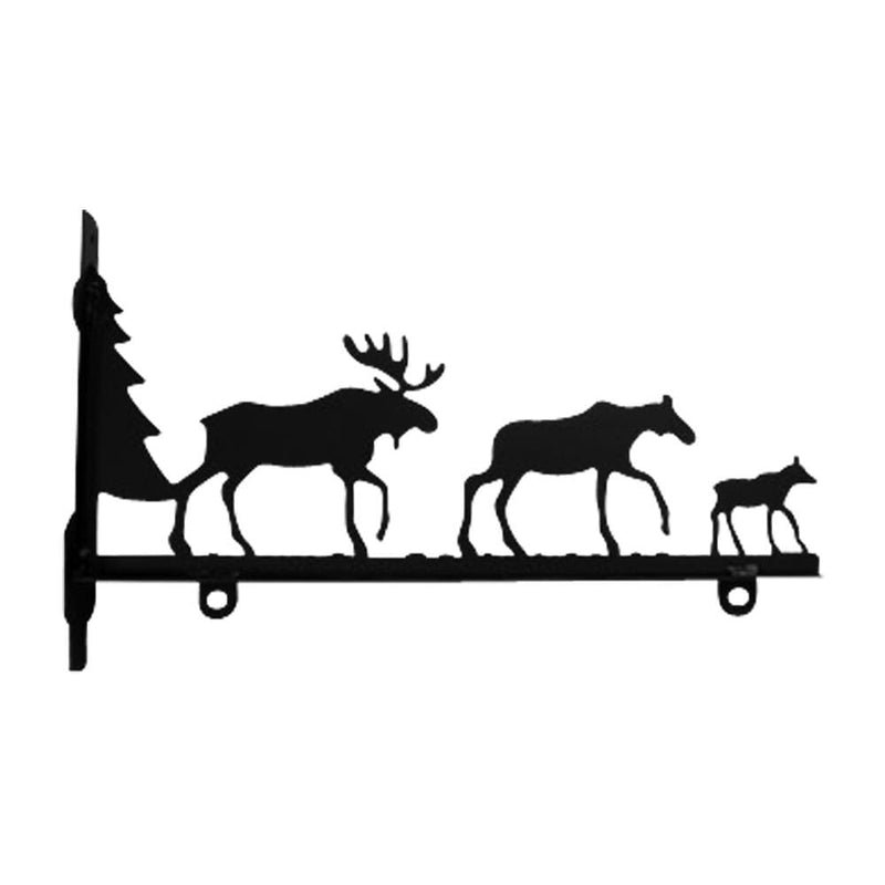 Wrought Iron Moose Family Sign Post Bracket 24 in decorative posts metal sign post pole sign real