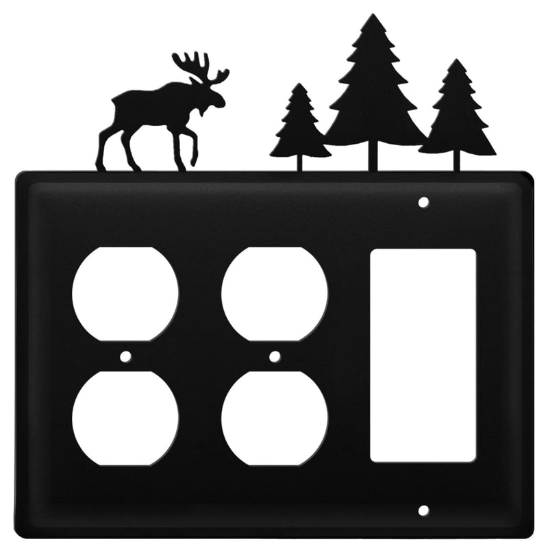 Wrought Iron Moose Pine Trees Double Outlet GFCI Cover light switch covers lightswitch covers outlet