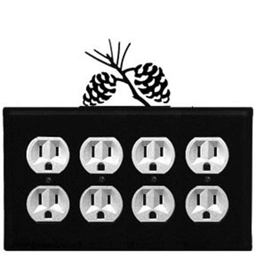 Wrought Iron Pine Cone Quad Outlet Cover light switch covers lightswitch covers outlet cover switch