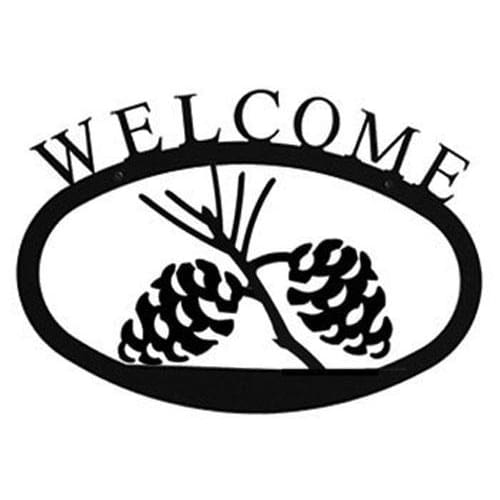 Wrought Iron Pine Cone Welcome Home Sign Large door signs outdoor signs welcome home sign welcome