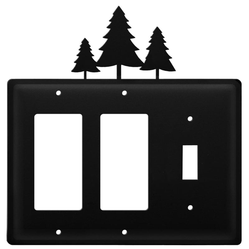 Wrought Iron Pine Trees Double GFCI Switch Cover light switch covers lightswitch covers outlet cover