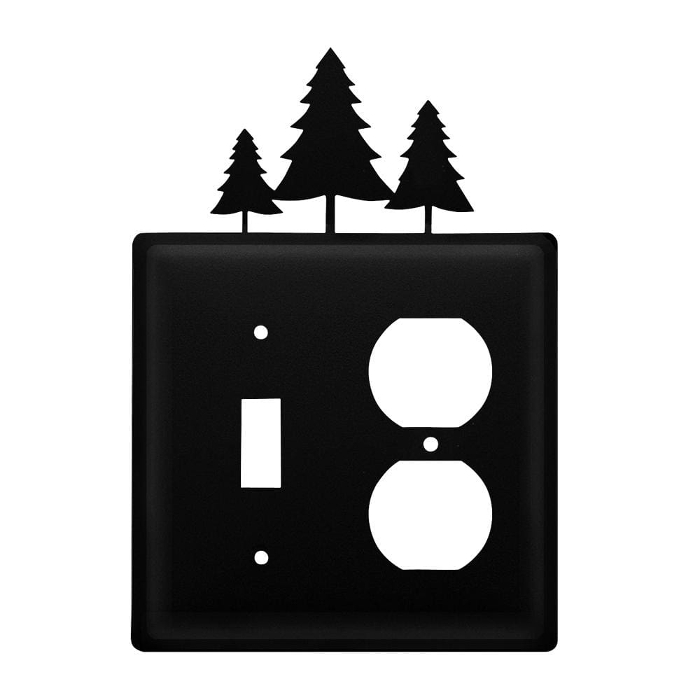 Wrought iron pine trees switch and outlet cover