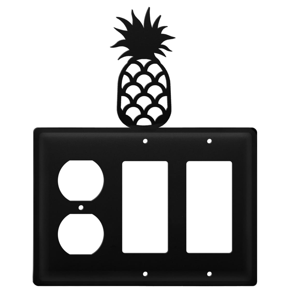 Wrought iron pineapple outlet cover with double GFCI
