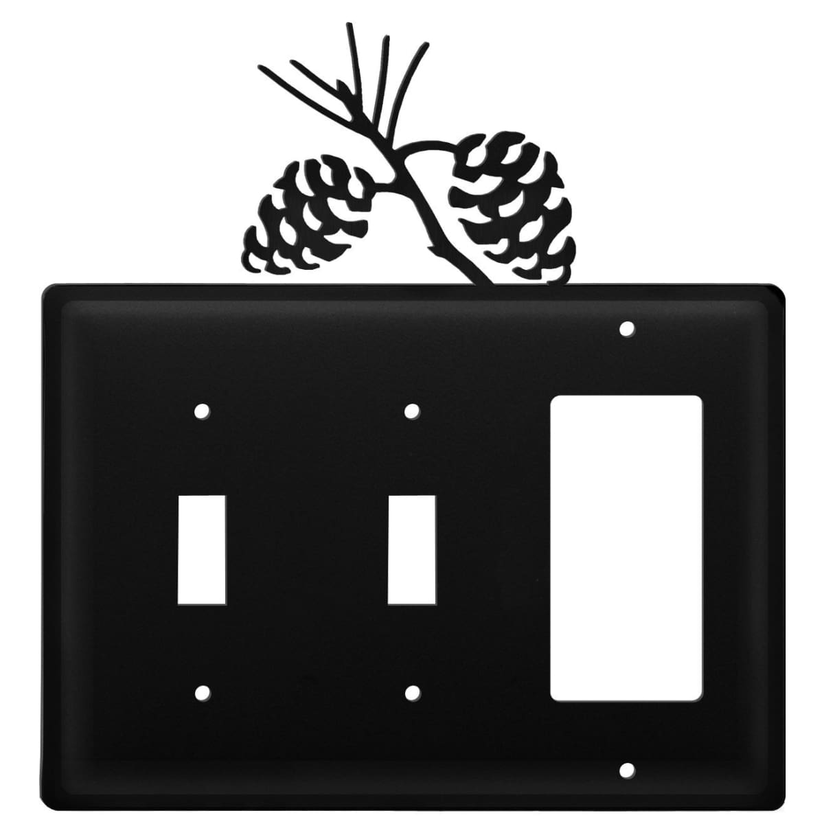 Wrought iron pinecone double switch and GFCI cover