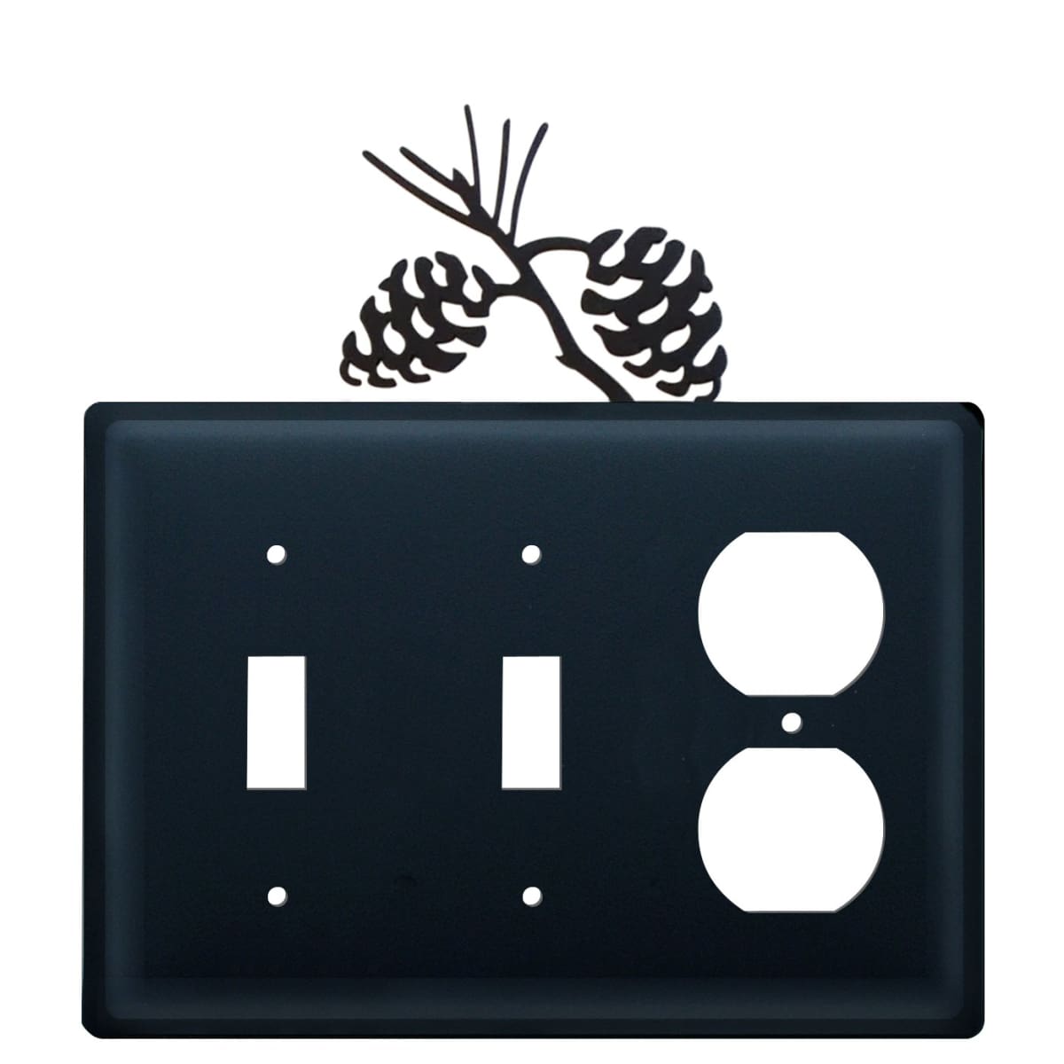 Wrought iron pinecone double switch and outlet cover