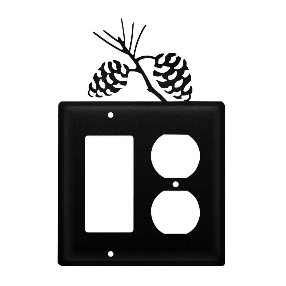 Wrought iron pinecone outlet cover with GFCI slot