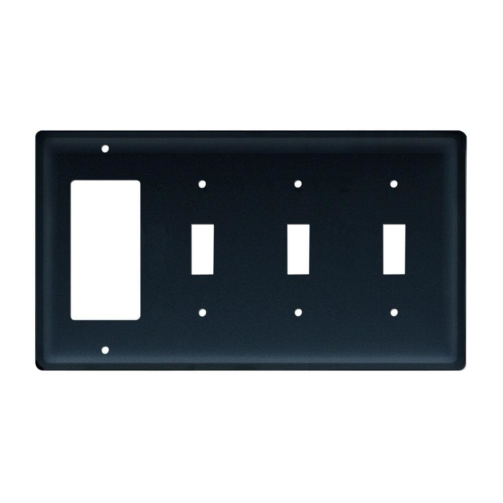 Durable wrought iron triple switch and GFCI plate