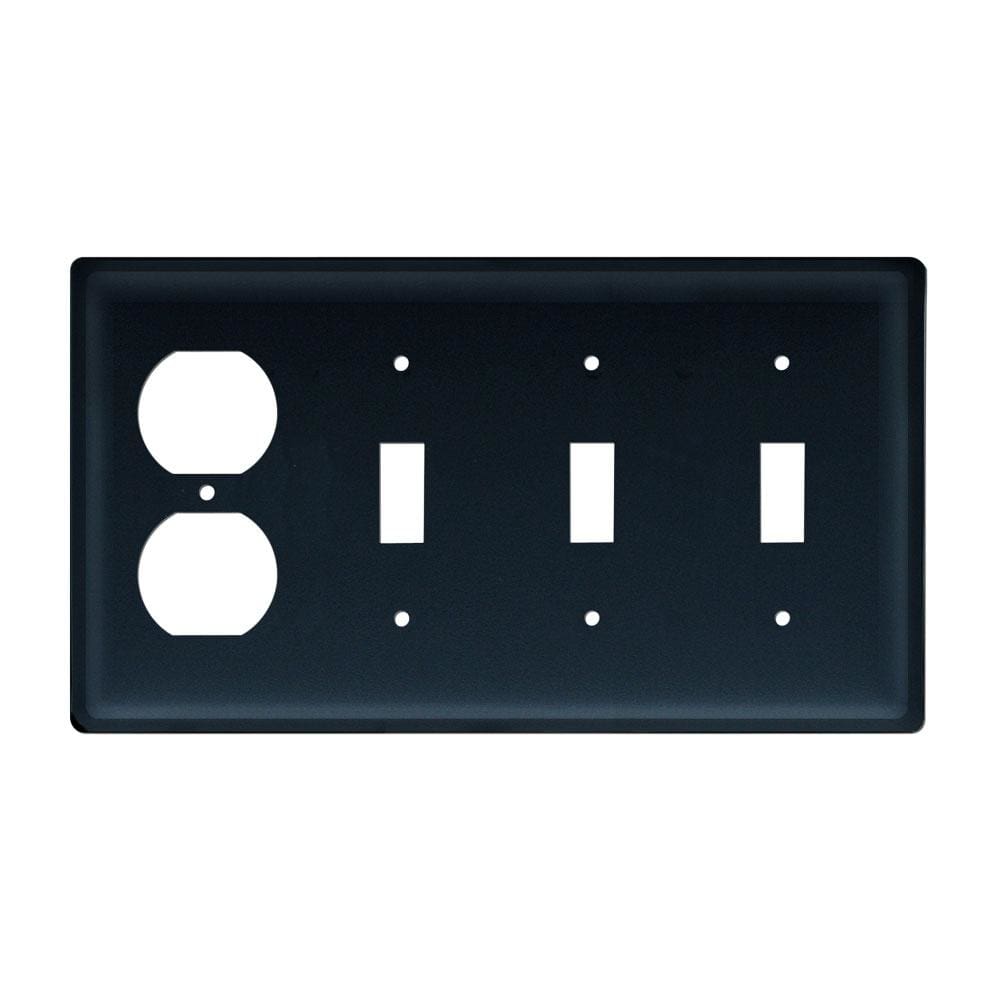 Durable wrought iron triple switch and outlet cover