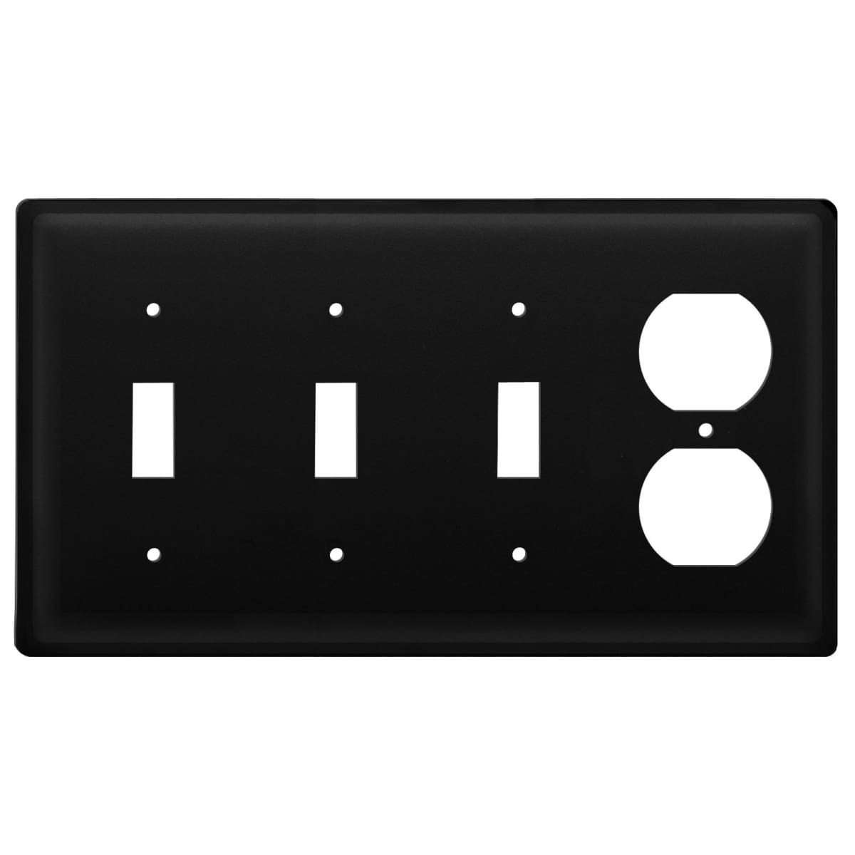 Wrought iron metal triple switch and outlet cover