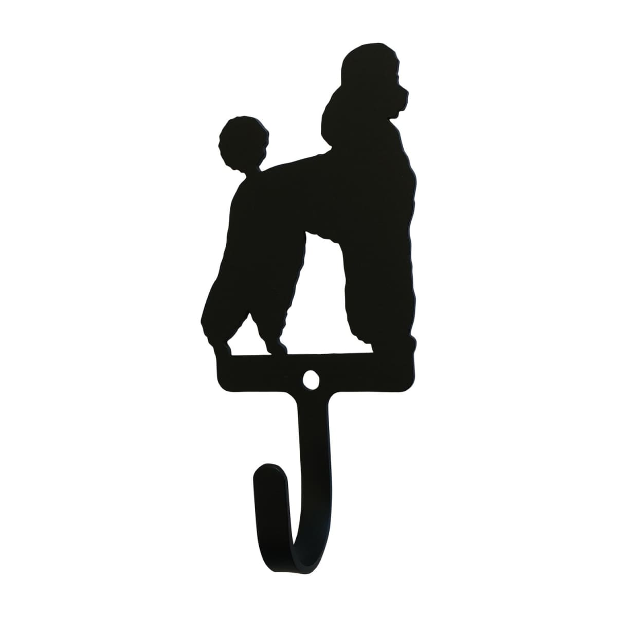 Wrought iron metal poodle wall hook, decorative and small