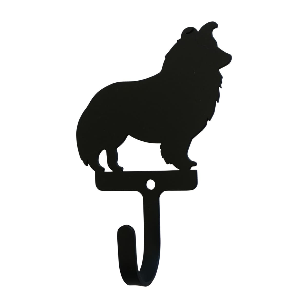 Wrought iron Sheltie dog wall hook decorative small