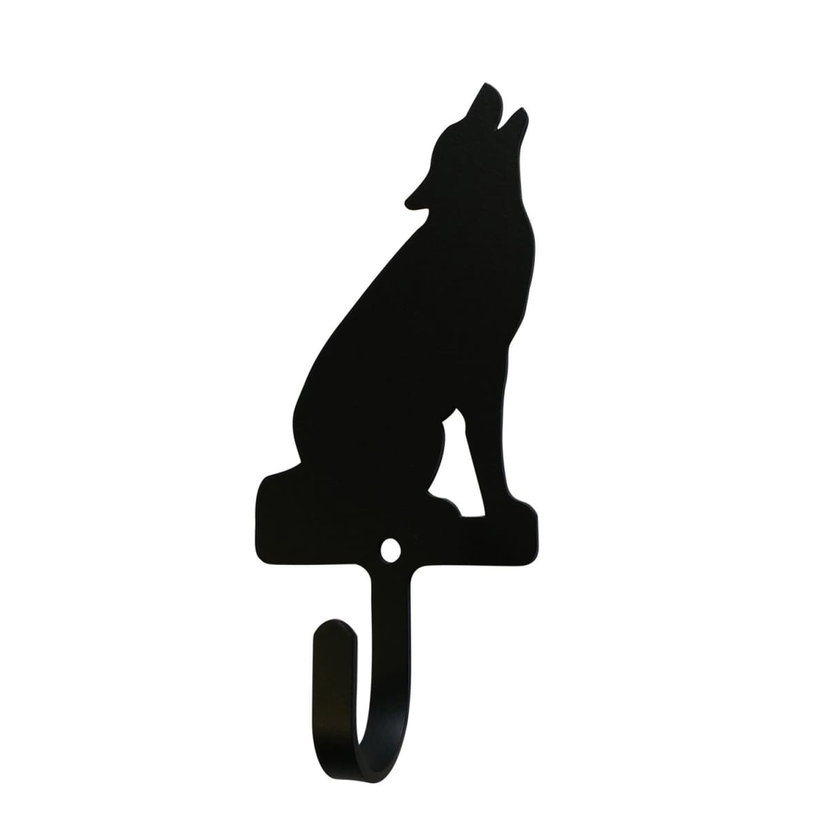 Wrought iron sitting wolf wall hook, decorative and small