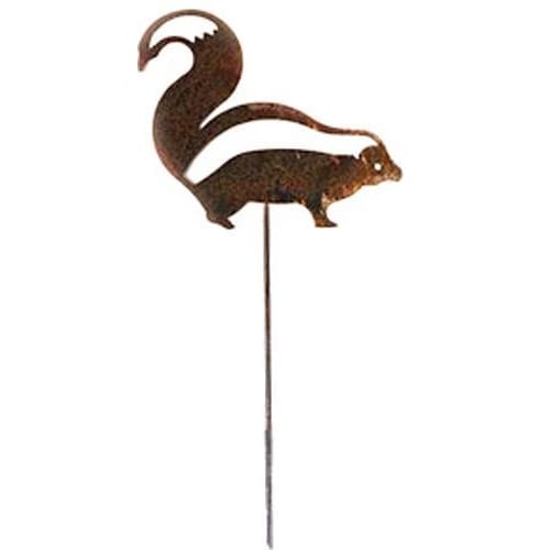 Wrought Iron Skunk Rusted Garden Stake 35 In garden art garden decor garden ornaments garden stake