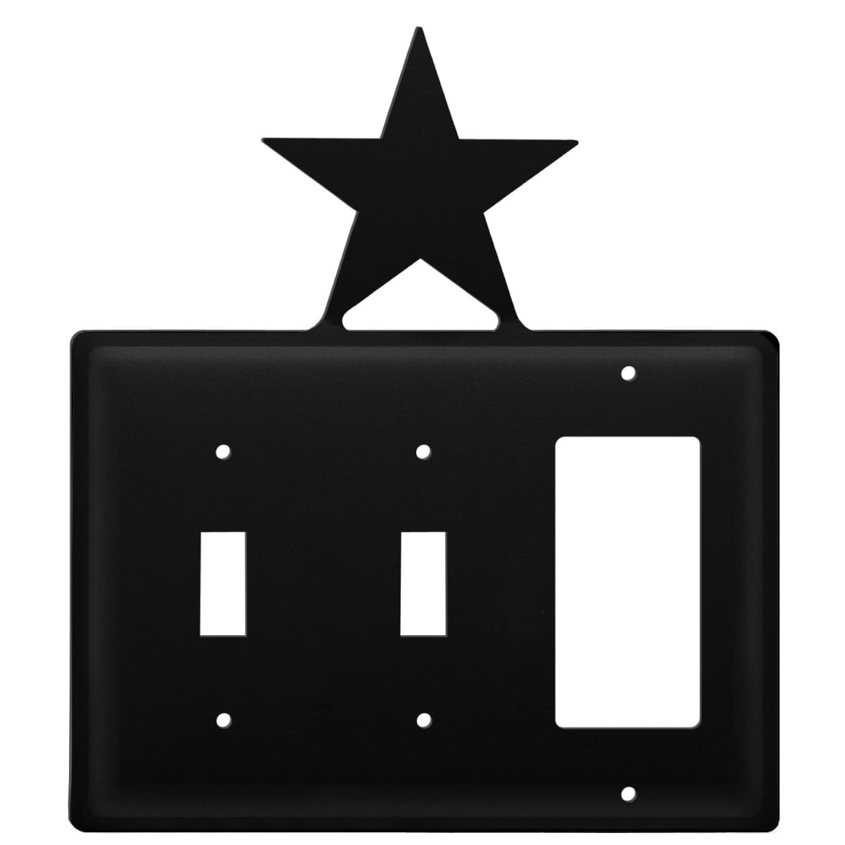 Wrought iron metal star double switch and GFCI cover