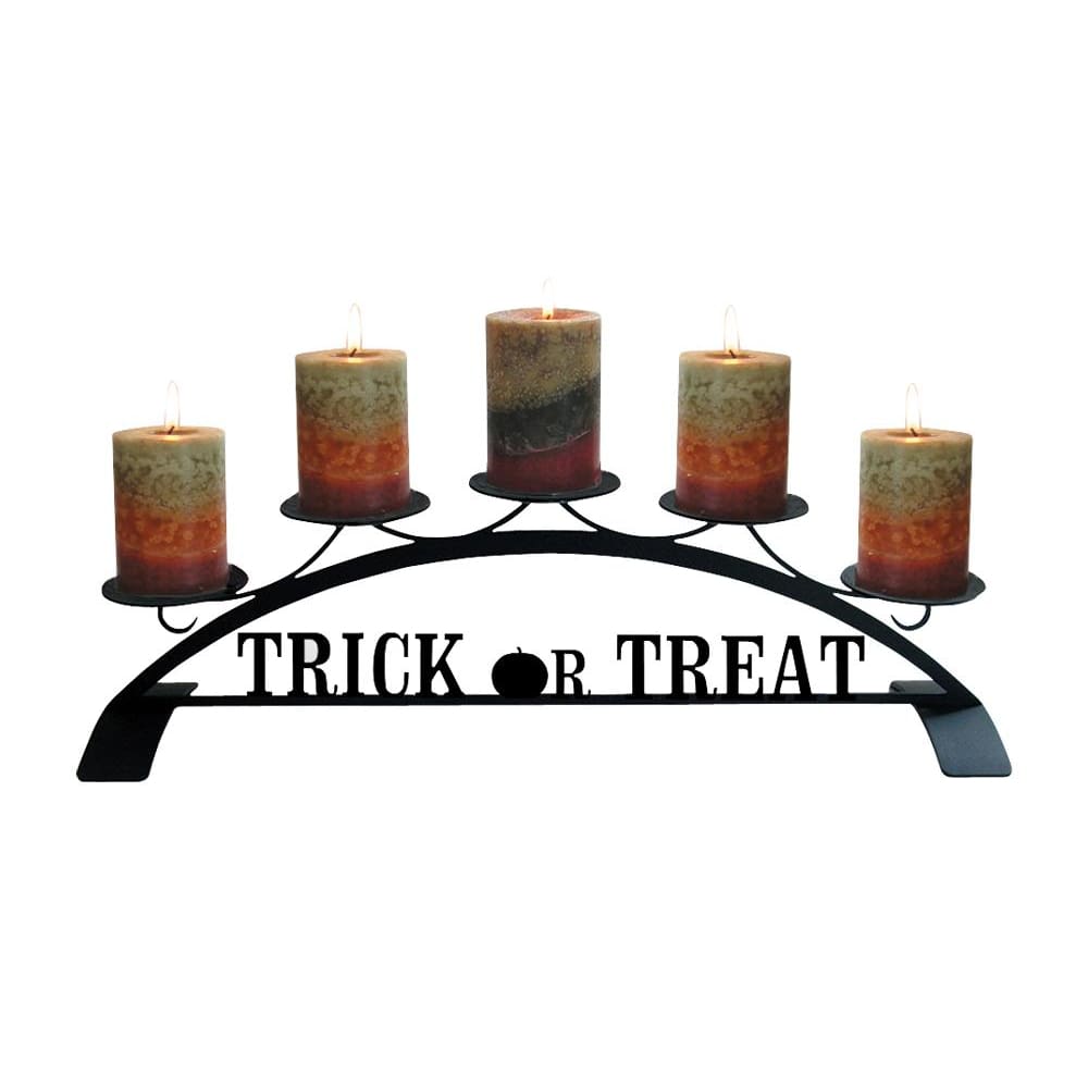 Wrought Iron Trick Or Treat Table Top Center Piece Candle Holder Autumn Decorations candle holder