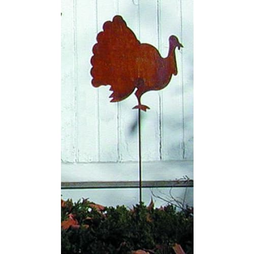 Wrought Iron Turkey Rusted Garden Stake 35 Inches Autumn Decorations garden art garden decor garden