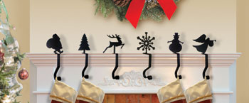 wrought iron metal christmas stocking hangers