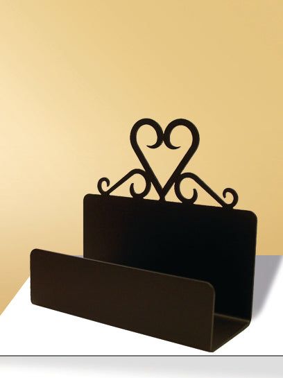 Wrought Iron Metal Heart Business Card Holder