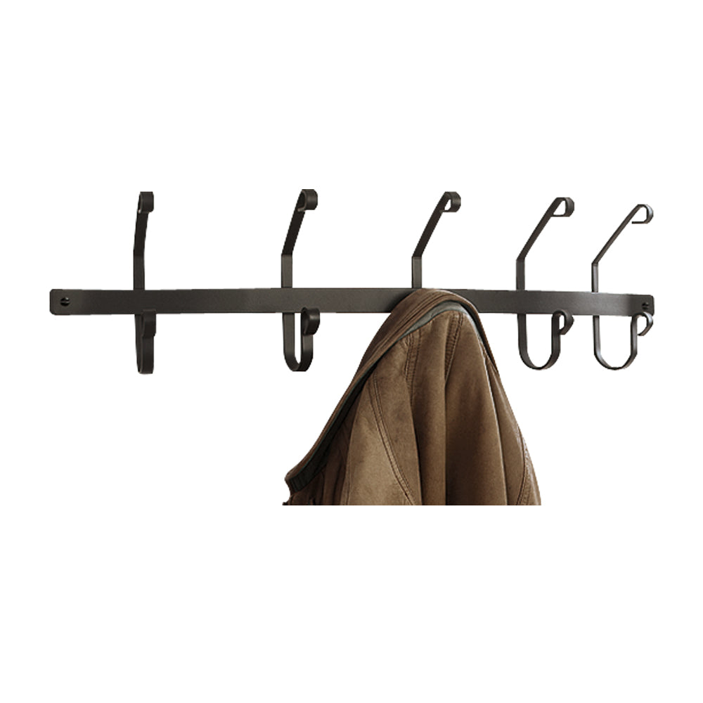 Wrought Iron Metal Towel & Coat Rack-5 Hook 30 In