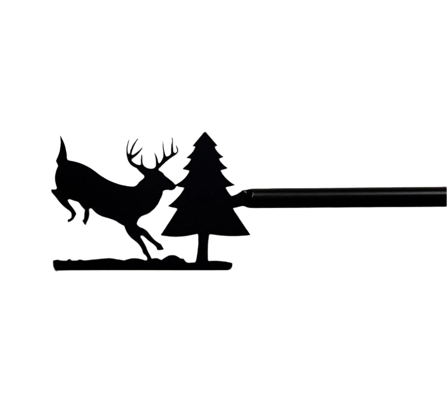 Wrought Iron Running Deer & Pine Curtain Rod