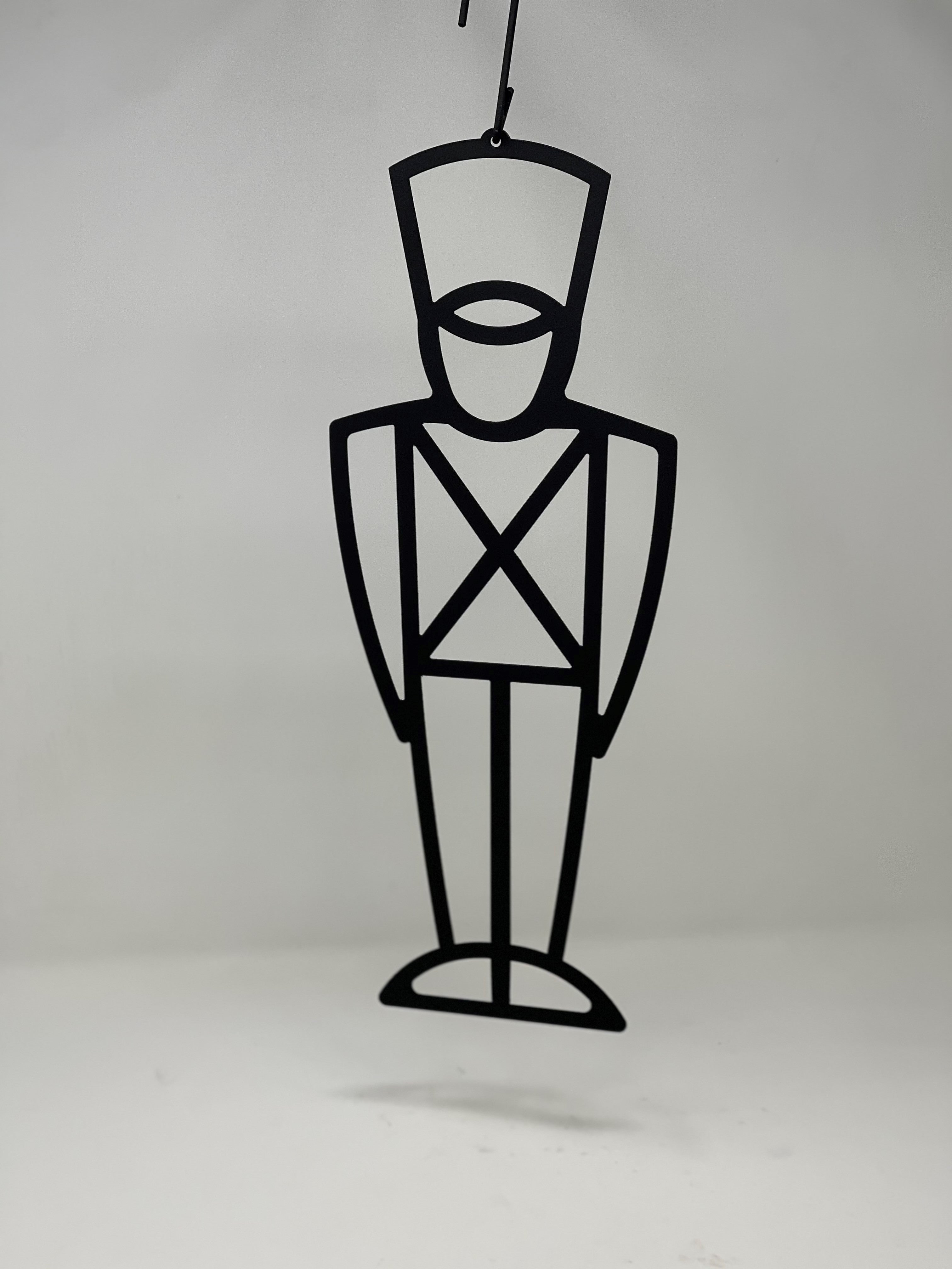 Metal toy soldier silhouette for holiday decor