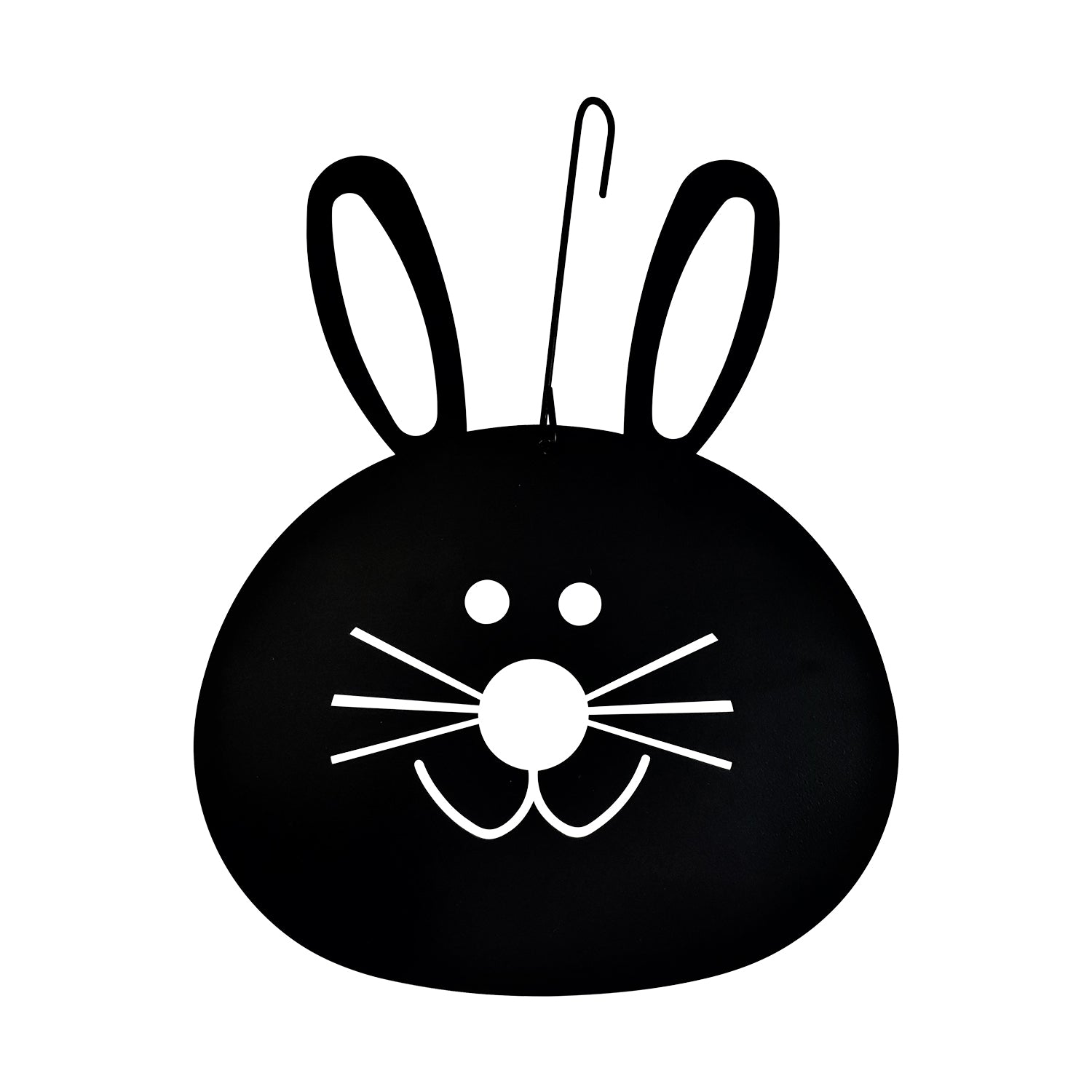 Wrought Iron Bunny Head Decoration Hanging Silhouette