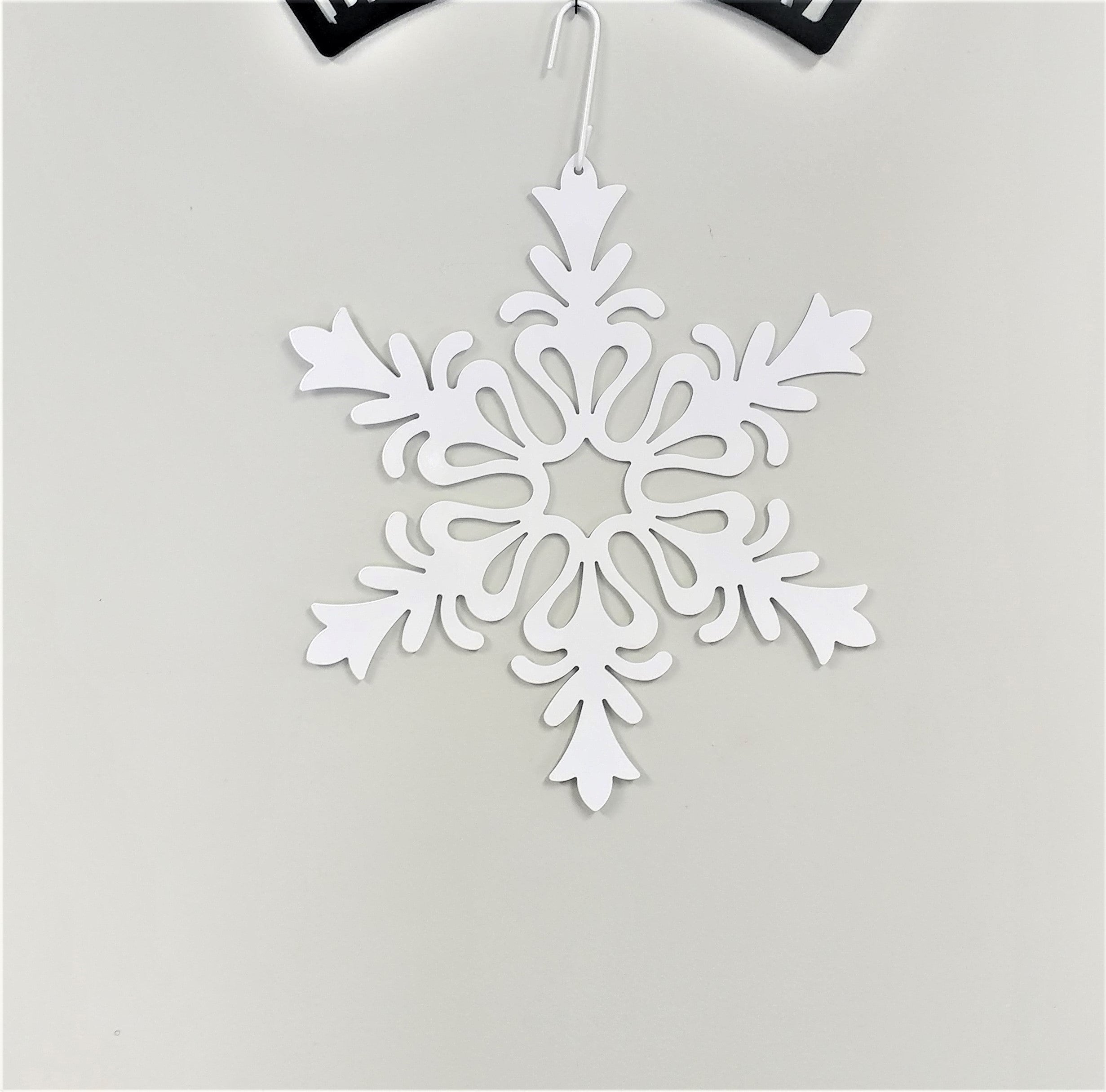 Snowflake floral design white hanging silhouette